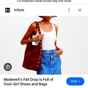 Madewell Suede Studded Bucket bag